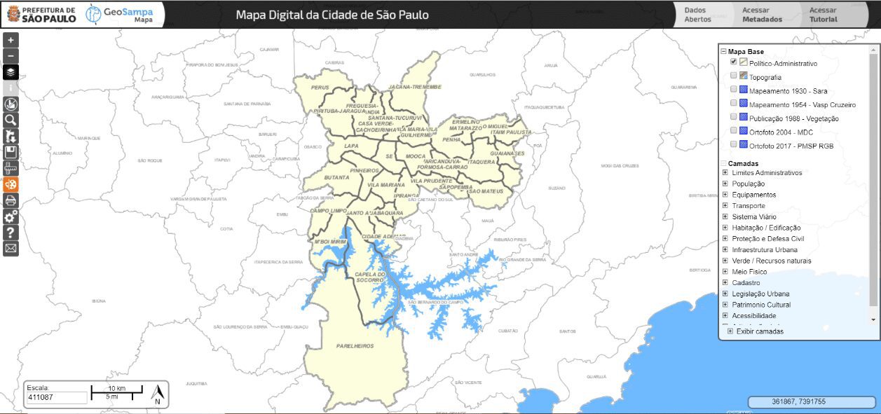 Leia mais sobre o artigo Geosampa – O mapa digital da cidade de São Paulo