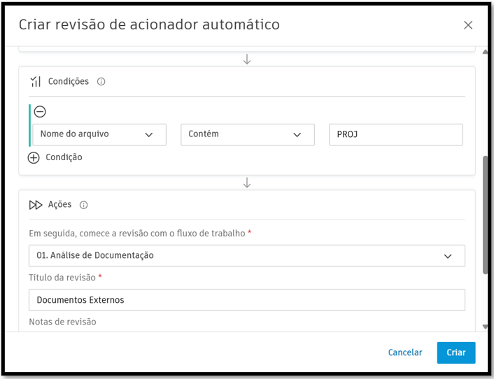 FIGURA 3: Exemplo de Automação (gatilho) de Fluxo de Aprovação/Revisão genérico.FONTE: FF Solutions, 2025.