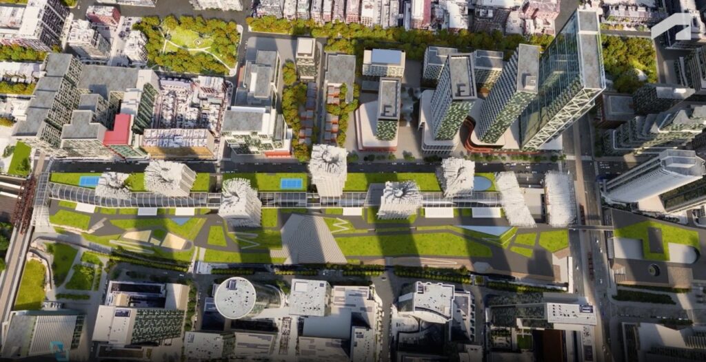 foto que mostra uma cidade sustentável vista de cima