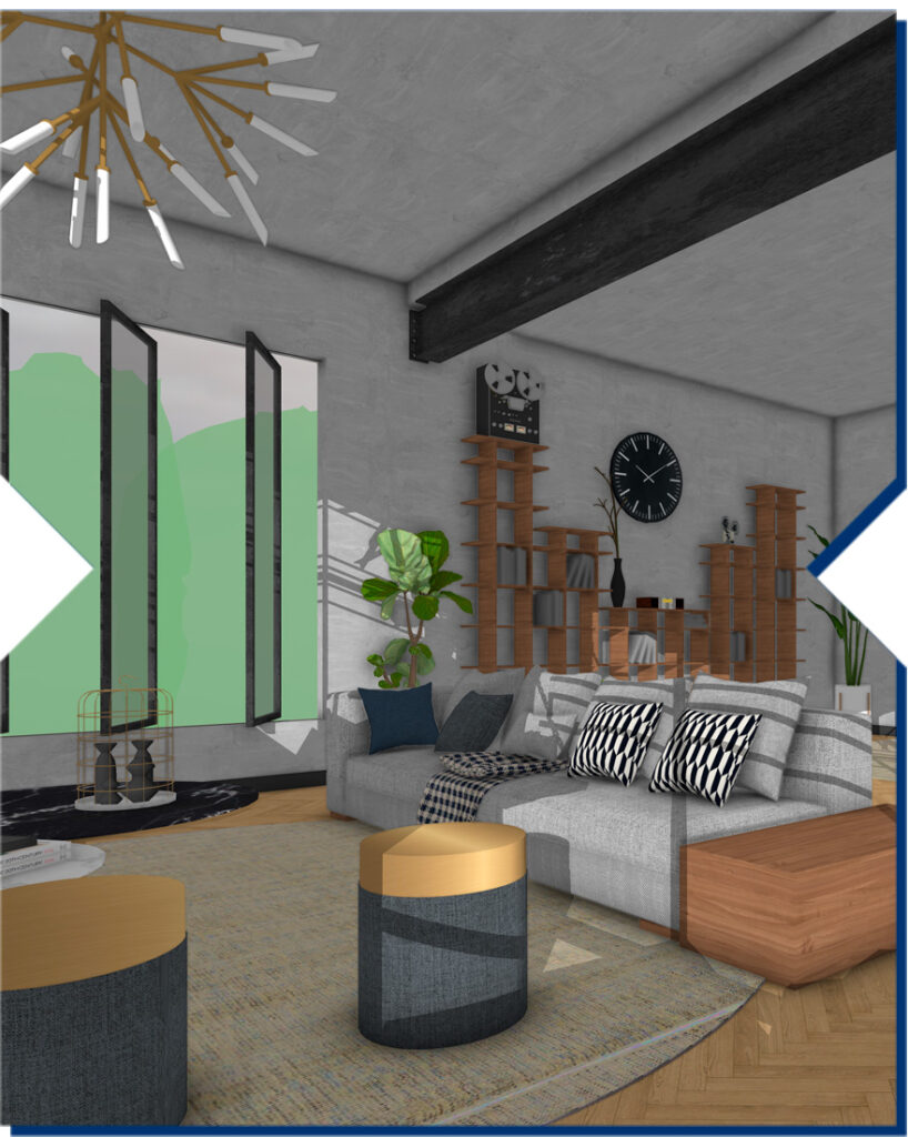 SketchUp sala modelagem