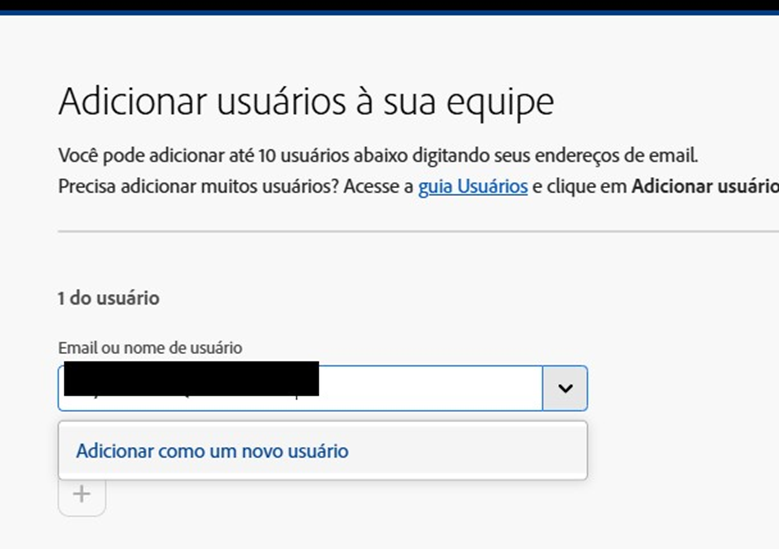 Tela de Gerenciamento de usuário (adicionar usuário)